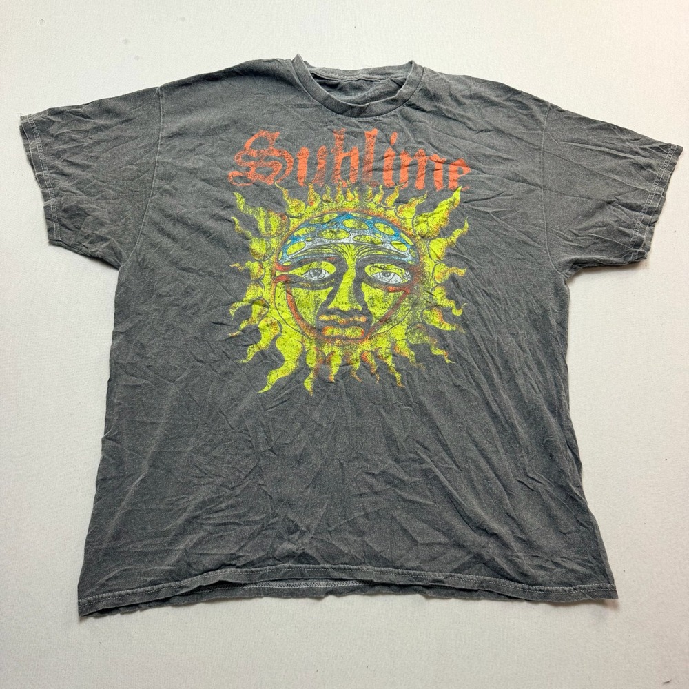 Sublime T-Shirt Mens Large Gray Excellent Sun Logo Graphic Band Tee Short Sleeve